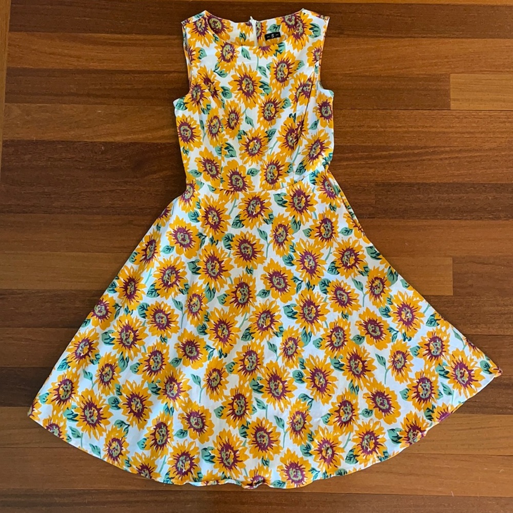 Sunflower flare dress